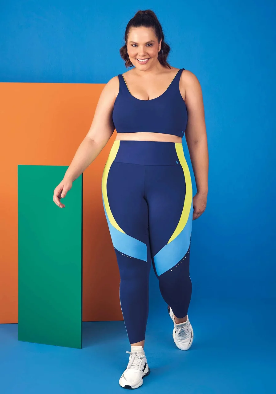 Legging Alto Giro Plus Size Hyper Recortes Barriga Zero.