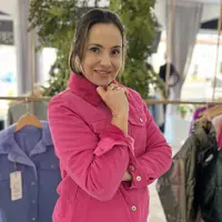 Jaqueta Jeans Forrada Peluciada Rosa - imagem 3