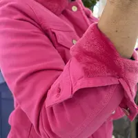 Jaqueta Jeans Forrada Peluciada Rosa - imagem 5