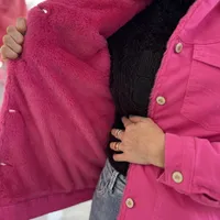 Jaqueta Jeans Forrada Peluciada Rosa - imagem 7
