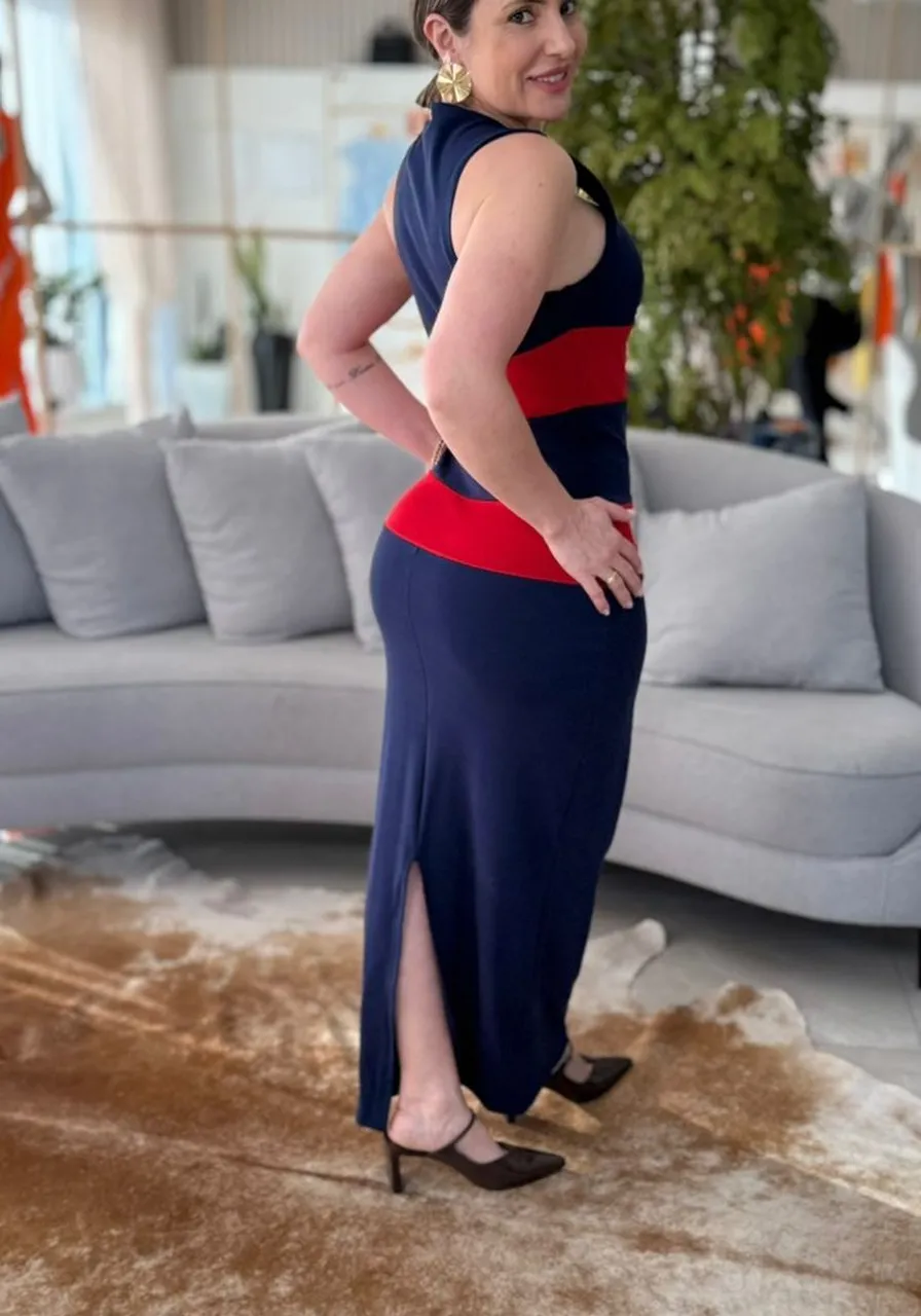 Vestido Super Midi Com Recortes Lança Perfume Ref 15487