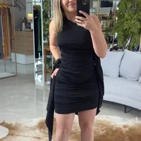 Vestido Curto Ombro Unico Preto Lança Perfume Ref 15887 - imagem 1