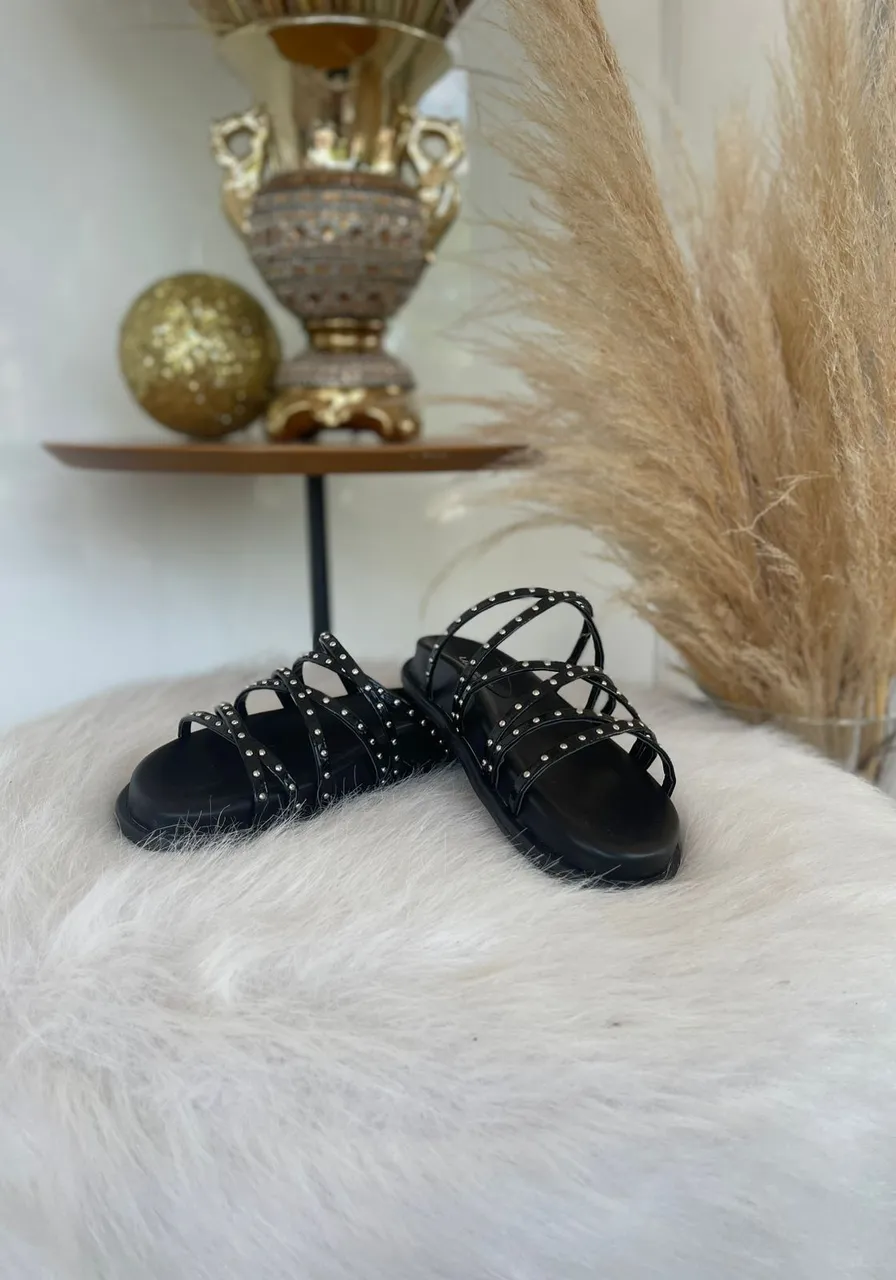 Papete Com Aplicações Preta Lança Perfume Ref 15493