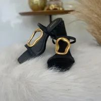 Sandália Com Metal Orgânico Preta Lança Perfume Ref 15040   - imagem 2