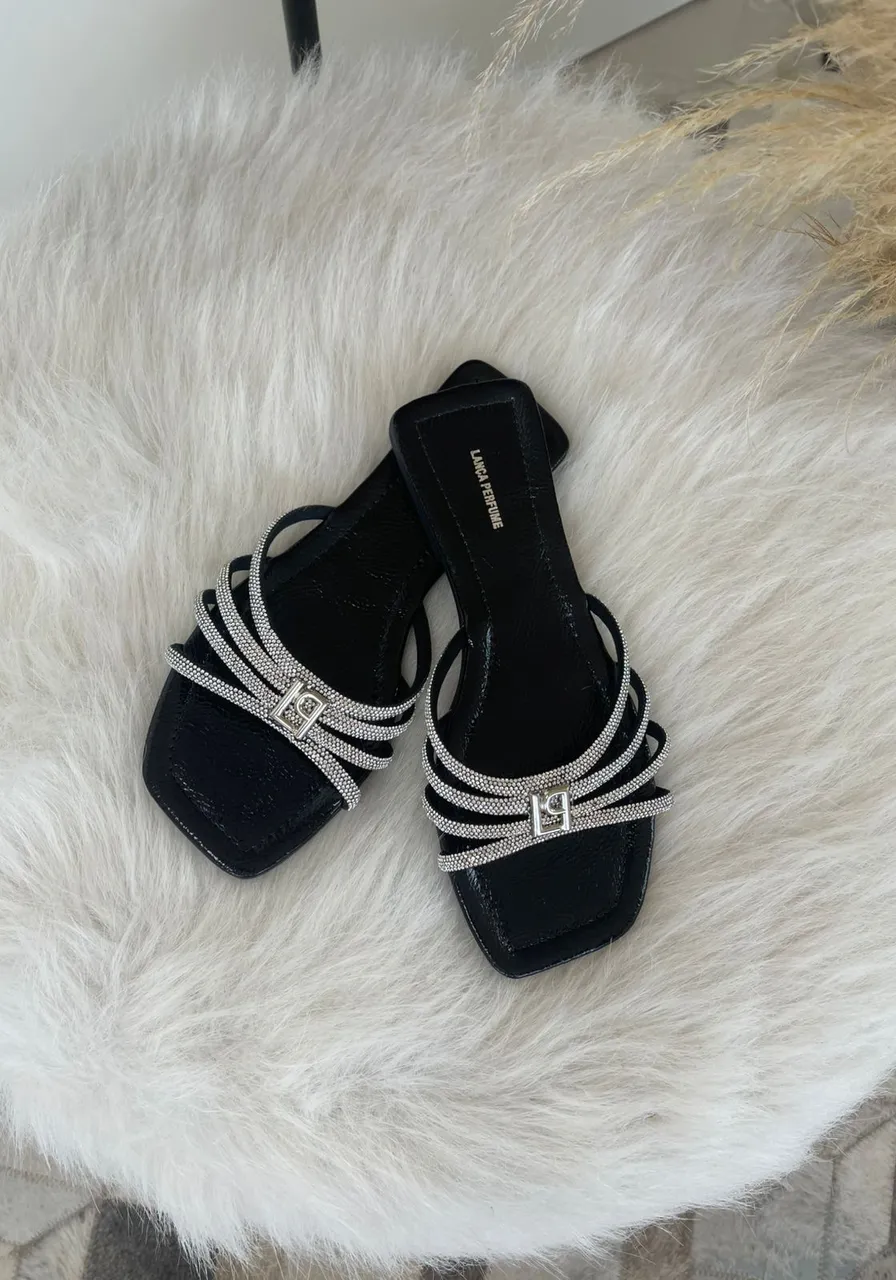 Rasteira Strass E Lança Perfume Ref 15258