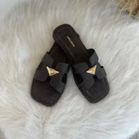 Rasteira H Com Enfeite Lança Perfume Marrom Ref 15259 - imagem 1