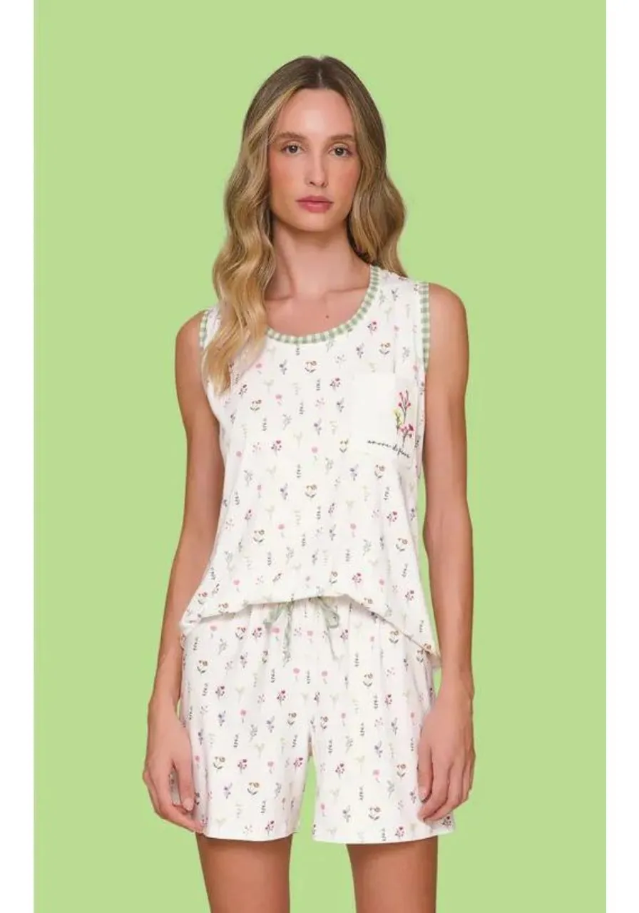 Pijama Regata Short Di Fiori Lua Luá