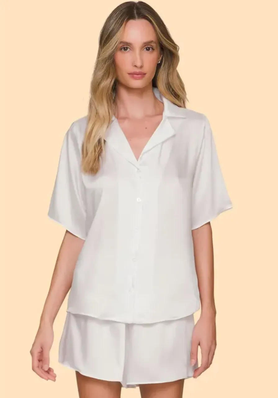 Pijama Aberto Short Classic Lux Lua Luá 
