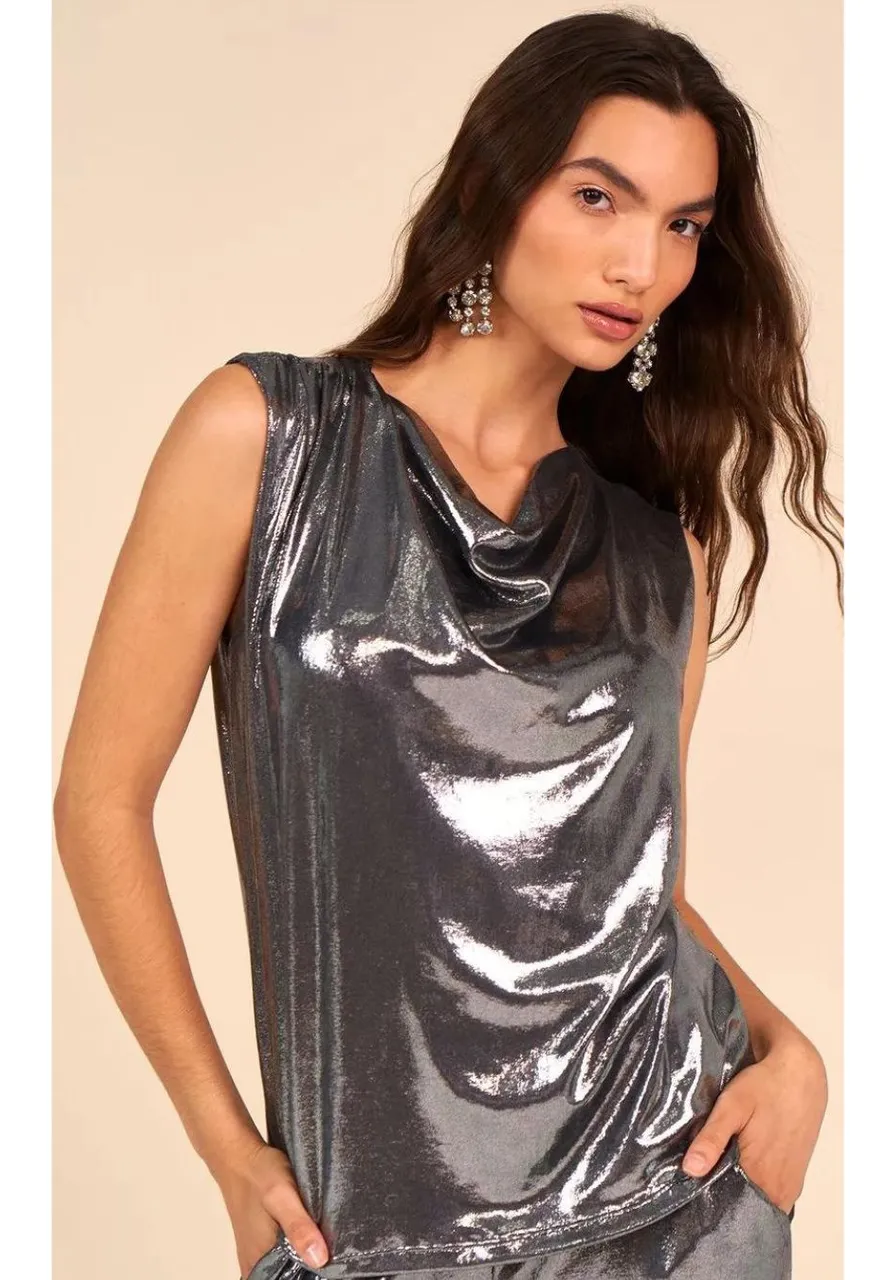 Regata Decote Degage Metalizado