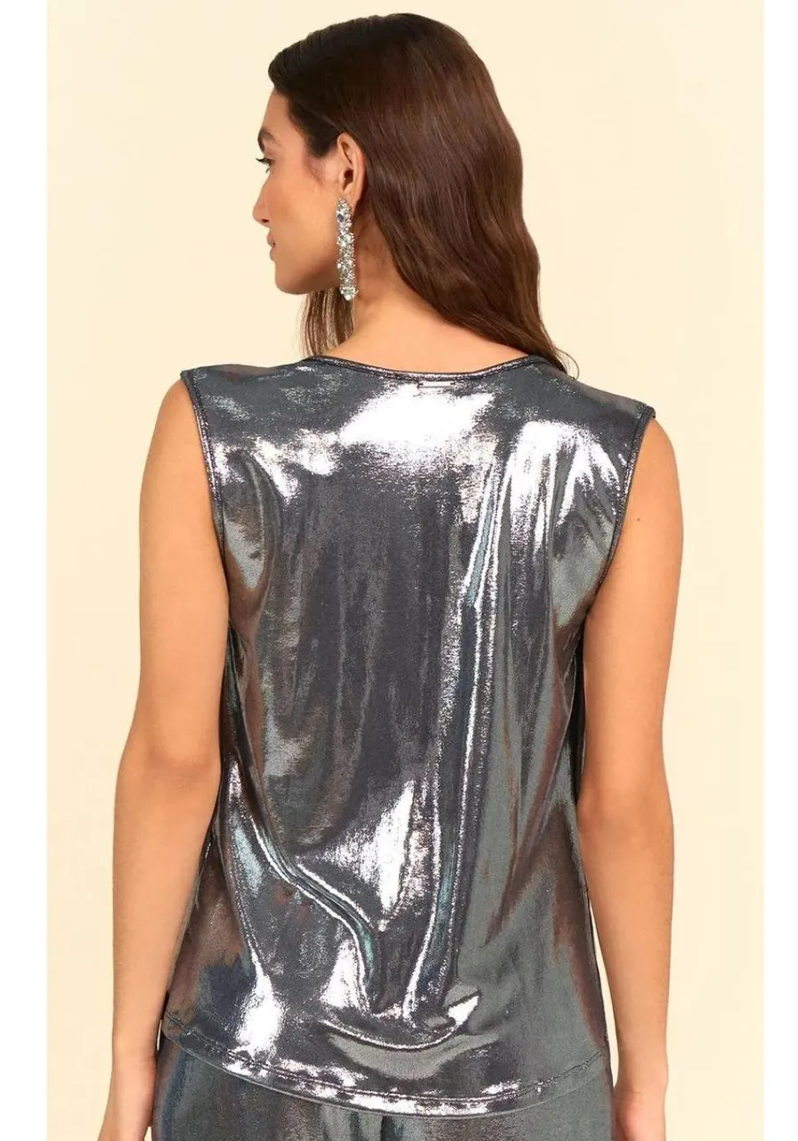 Regata Decote Degage Metalizado
