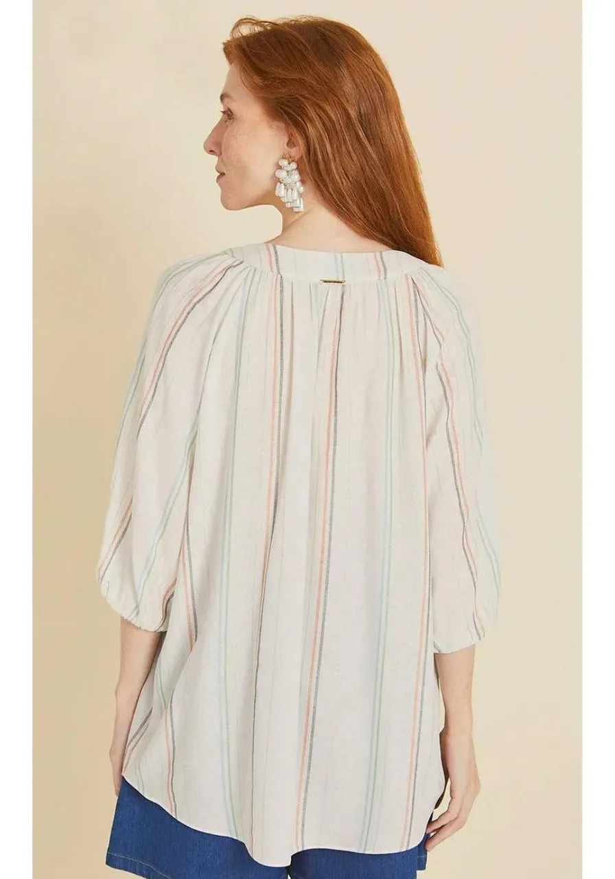 Camisa Manga Curta Com Amarração