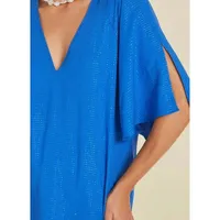 Blusa Ampla Decote V Manga Com Abertura - imagem 1