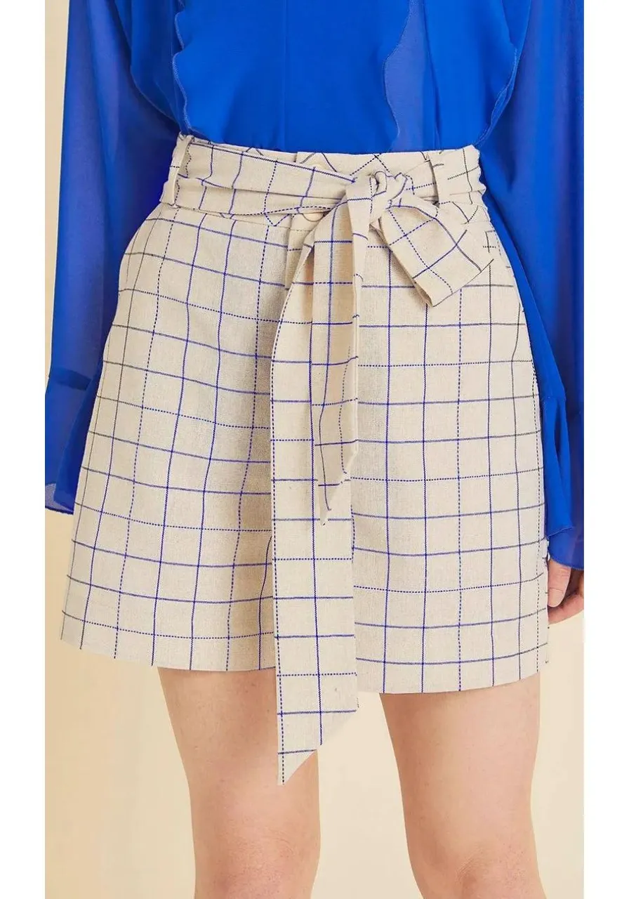 Short Maria Valentina Linhas Com Faixa