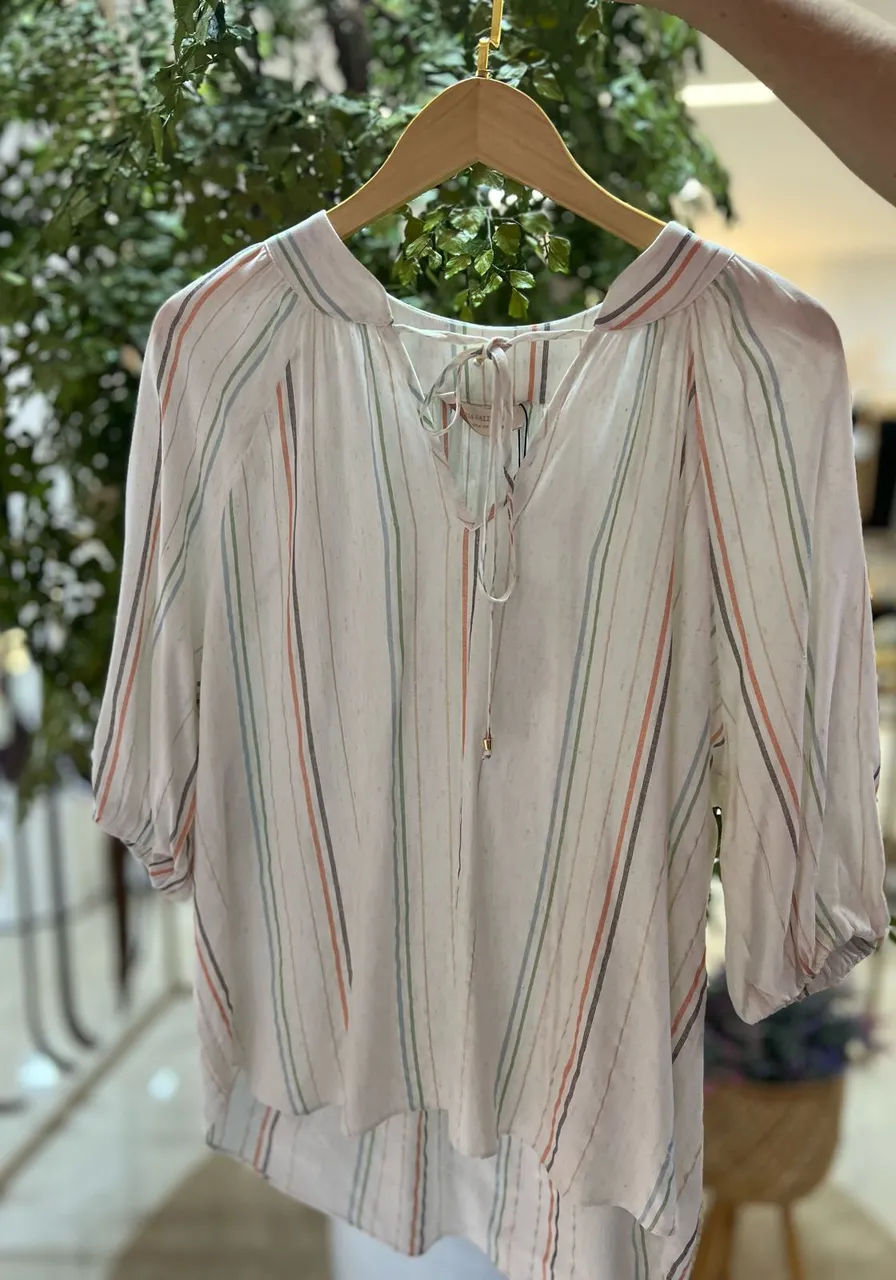 Camisa Manga Curta Com Amarração