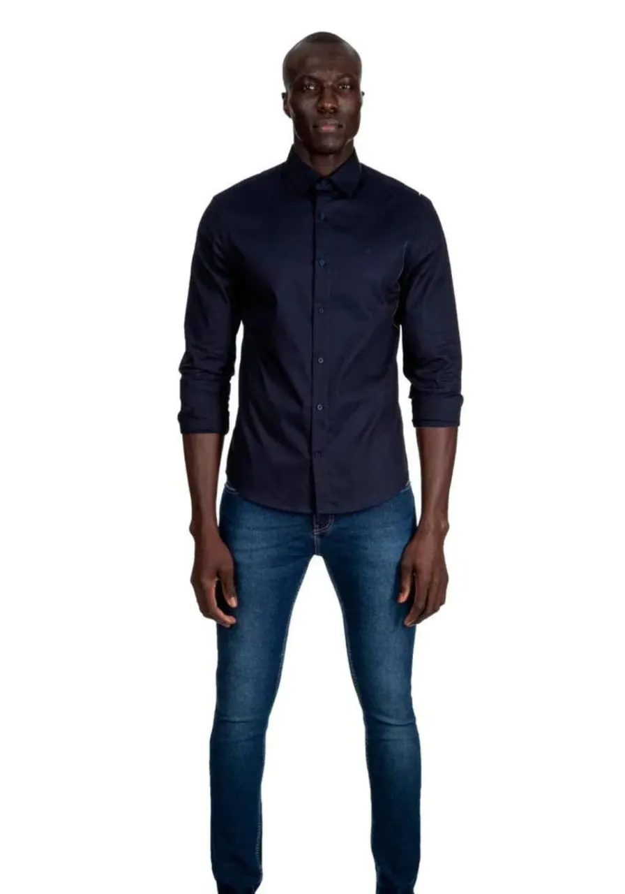 Camisa Social Comfort Marinho M. Officer