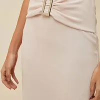 Saia Morena Rosa Midi Reta Detalhe Bege - imagem 3