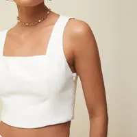 Blusa Decote Quadrado Detalhe Zíper Off White - imagem 2