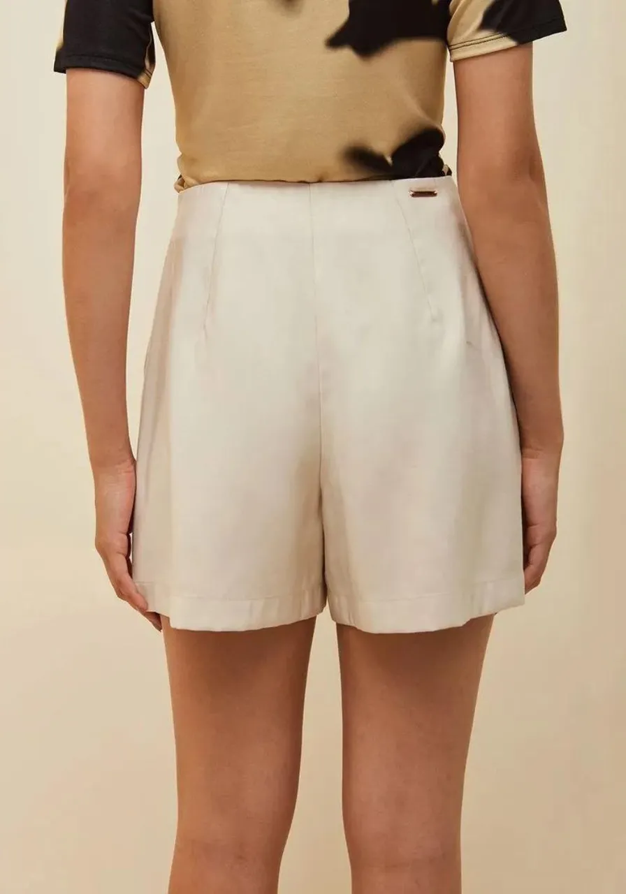 Short Alfaiataria Morena Rosa Bege