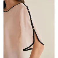 Blusa Morena Rosa Detalhes Manga - imagem 2