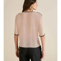Blusa Morena Rosa Detalhes Manga - imagem 1