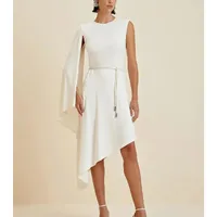 Vestido Morena Rosa Midi Assimétrico  - imagem 1