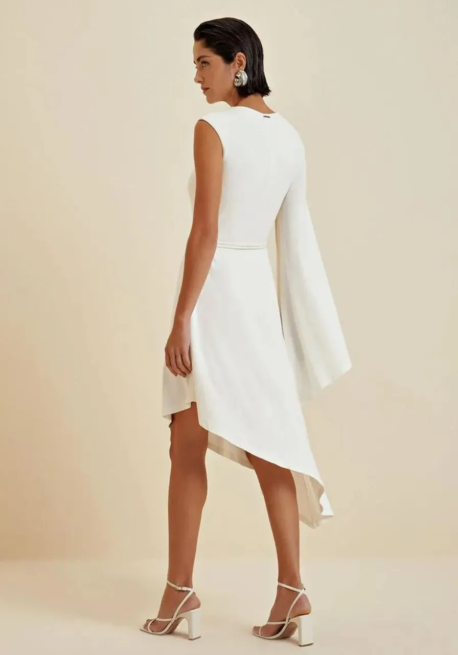 Vestido Morena Rosa Midi Assimétrico 