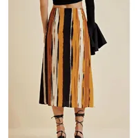 Saia Morena Rosa Midi Reta Com Zíper - imagem 3