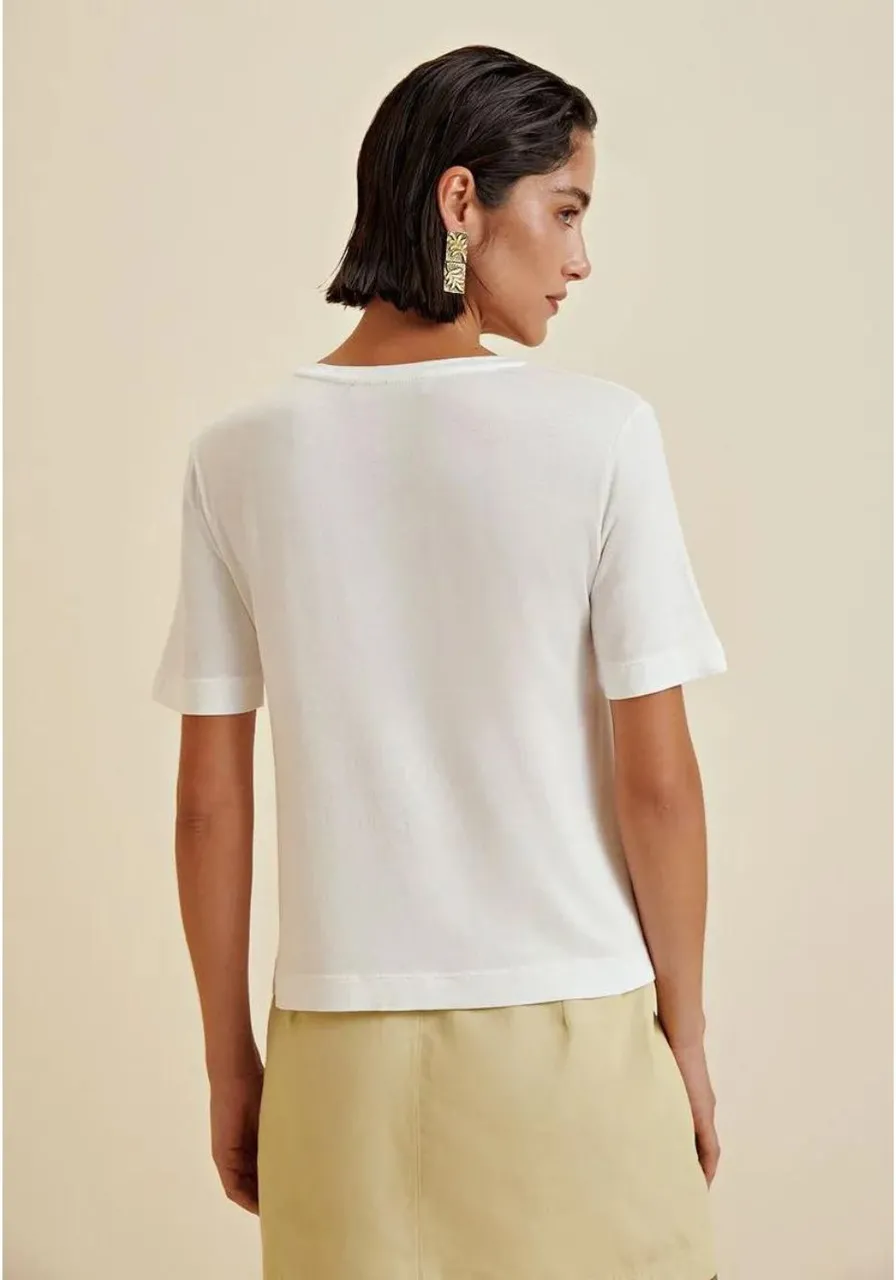 Blusa Decote Redondo Estampa Floral