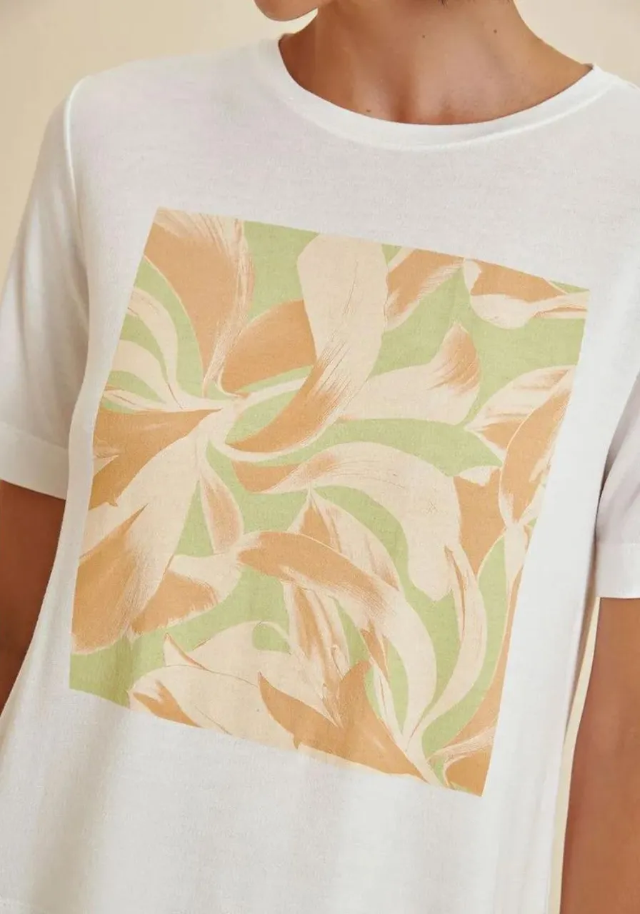 Blusa Decote Redondo Estampa Floral