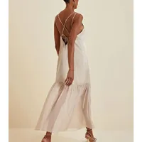 Vestido Longo Decote Reto Alças Metal - imagem 2