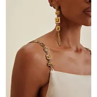 Vestido Longo Decote Reto Alças Metal - imagem 3