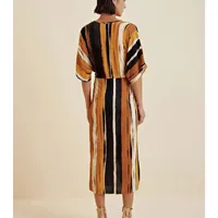 Vestido Longo Decote V Com Fenda - imagem 2