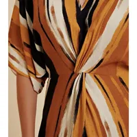 Vestido Longo Decote V Com Fenda - imagem 3