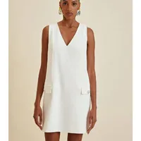 Vestido Curto Decote V Detalhe Lapela - imagem 1