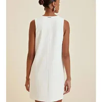 Vestido Curto Decote V Detalhe Lapela - imagem 3