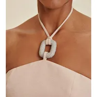 Top Cropped Decote V Invertido Detalhe Acessório  - imagem 2