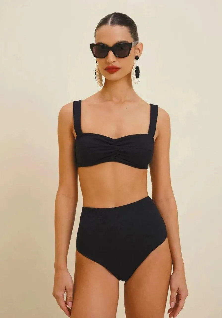 Biquíni Morena Rosa Meia Taça Com Drapeado