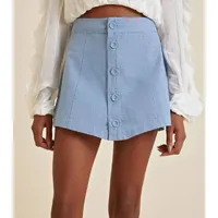 Short Saia Morena Rosa Curto Botões - imagem 1