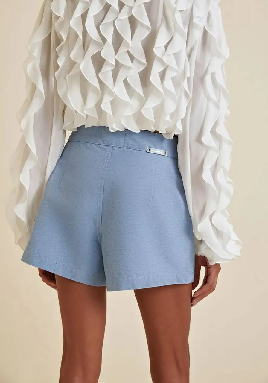 Short Saia Morena Rosa Curto Botões