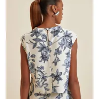 Blusa Morena Rosa Sem Manga Estampada - imagem 1