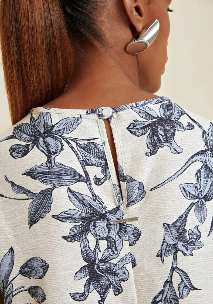 Blusa Morena Rosa Sem Manga Estampada