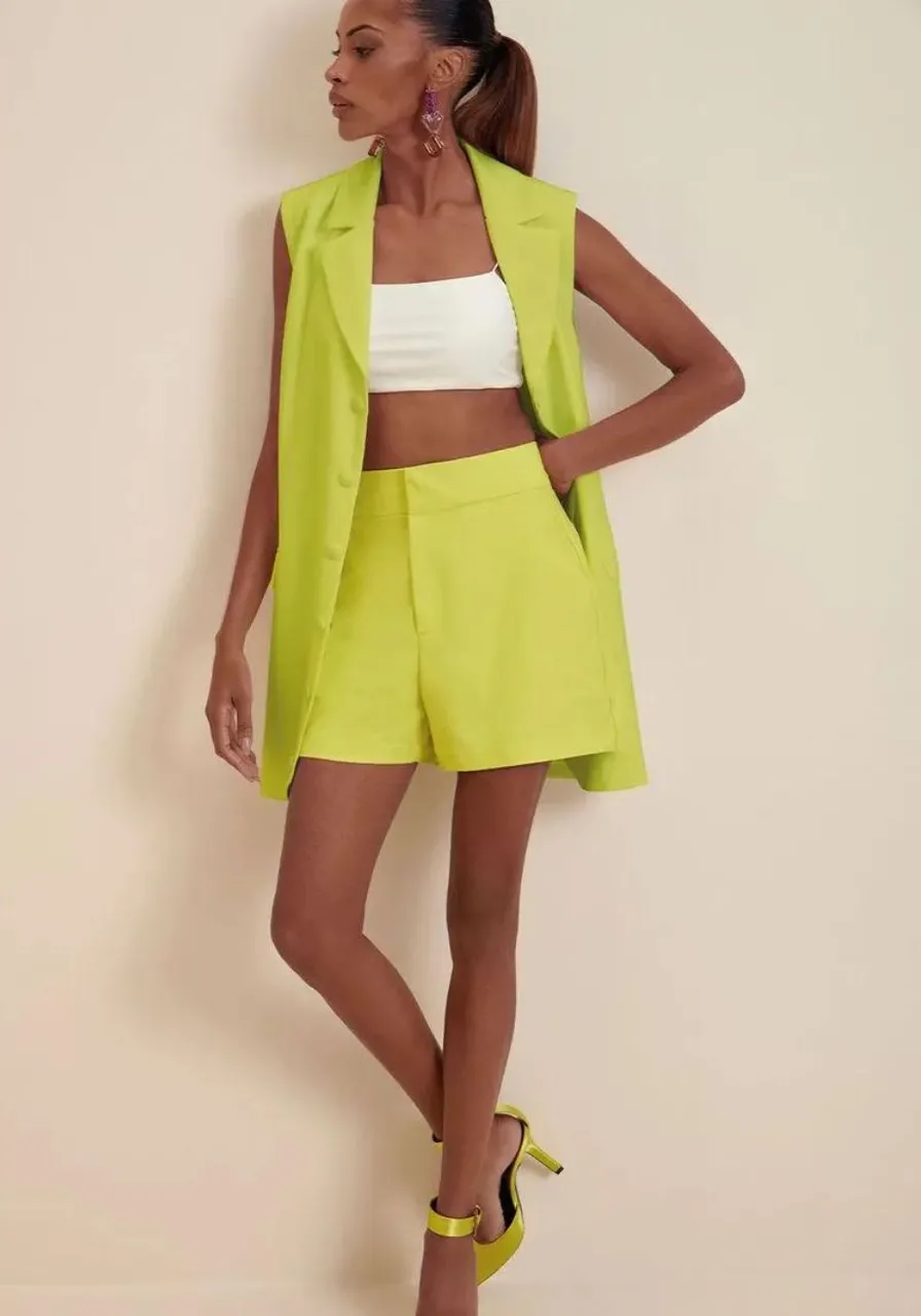 Colete Morena Rosa Alongado Botões