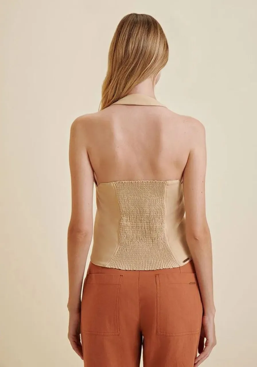 Blusa Frente Única Com Lastex