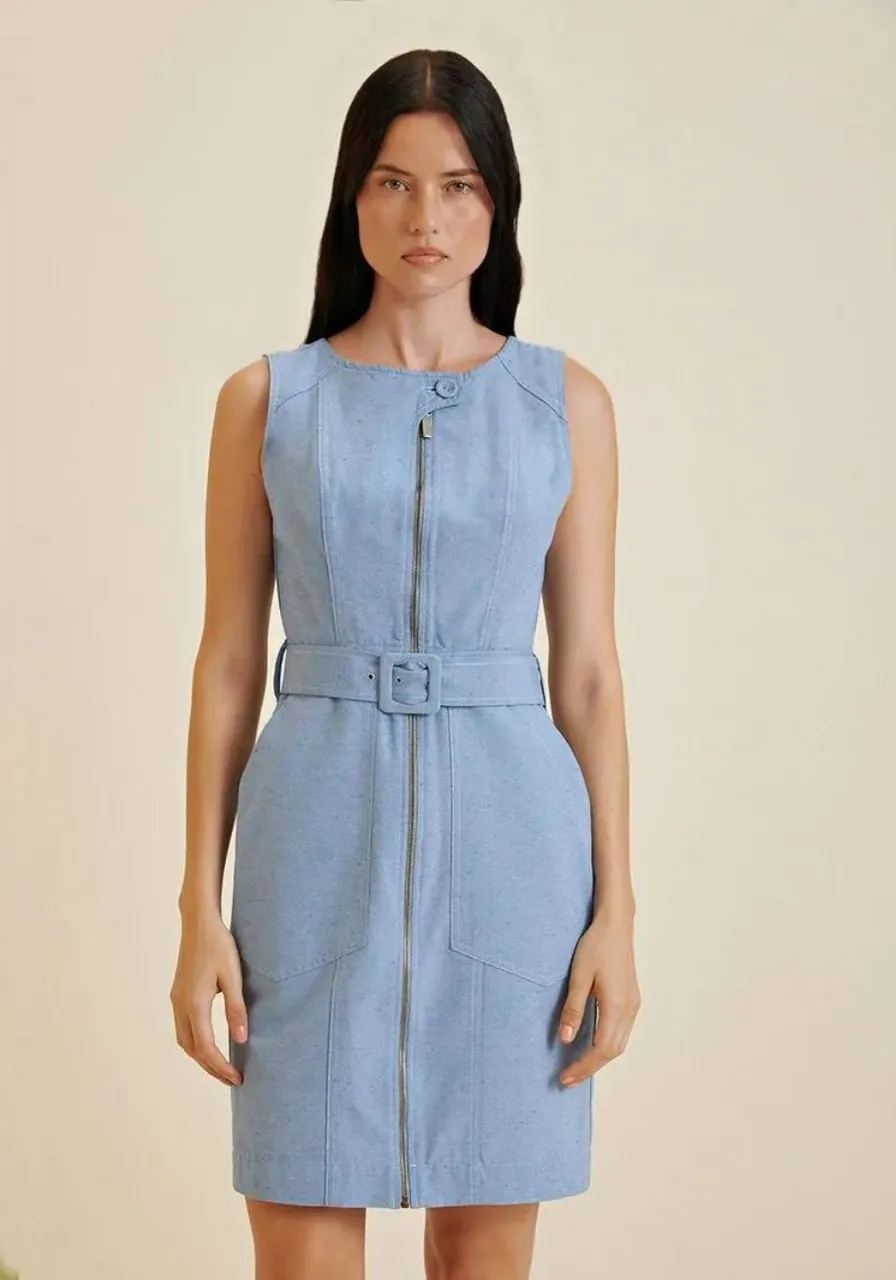 Vestido Morena Rosa Curto Com Cinto