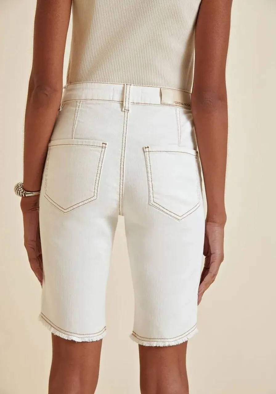 Bermuda Morena Rosa Ciclista Barra A Fio