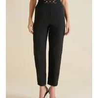 Calça Reta Alfaiataria Detalhe Cós Preto - imagem 1
