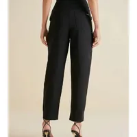 Calça Reta Alfaiataria Detalhe Cós Preto - imagem 2