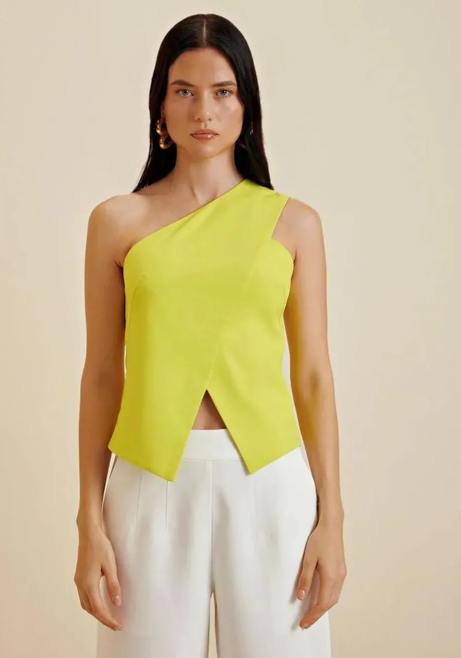 Blusa Morena Rosa Ombro Só Com Zíper