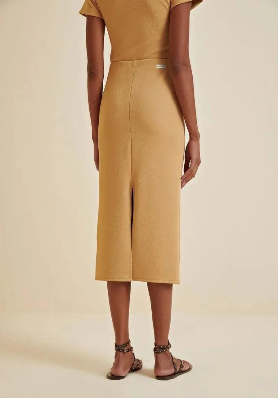 Saia Midi Reta Abertura Atrás