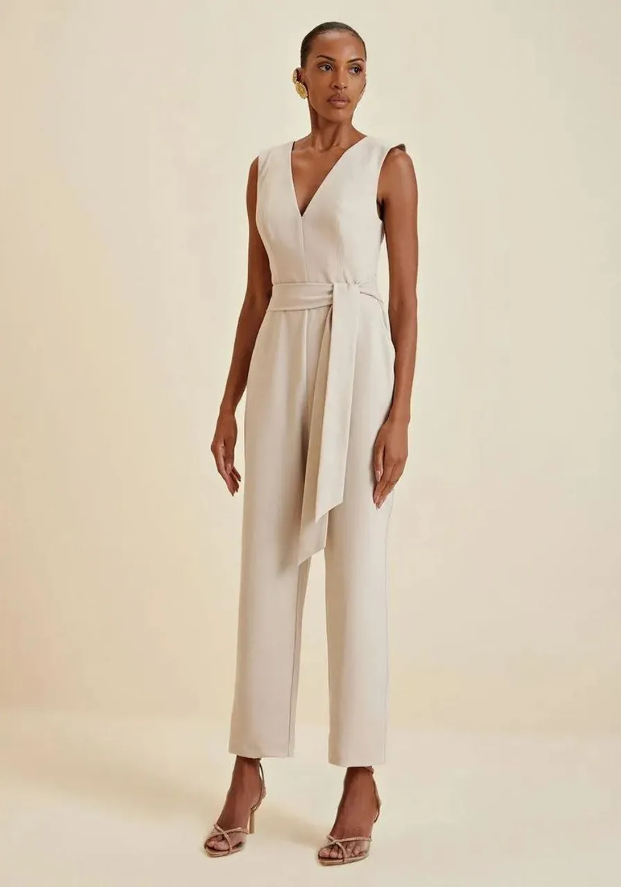 Macacão Morena Rosa Reto Com Faixa